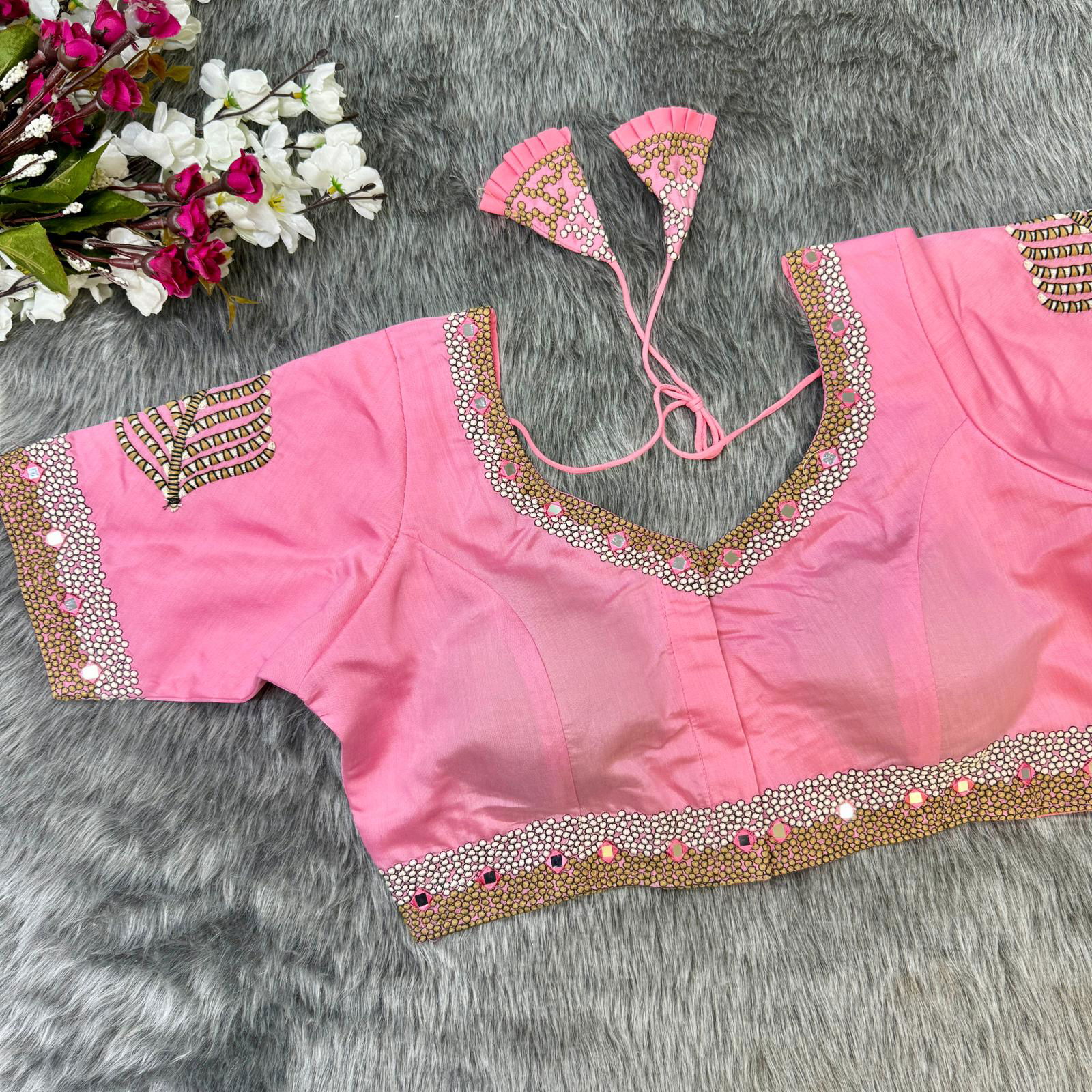 Rk Blouse Designer Soft Silk Heavy Work Party Wear Blouse Wholesale Online
